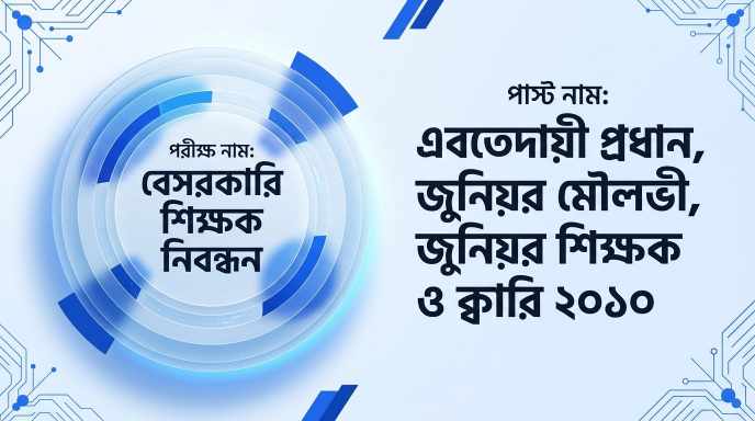 বেসরকারি শিক্ষক নিবন্ধন এবতেদায়ী প্রধান, জুনিয়র মৌলভী, জুনিয়র শিক্ষক ও ক্বারি প্রশ্ন সমাধান ২০১০ | Job Exam প্রশ্ন ও মডেল টেস্ট